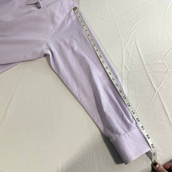 Ermenegildo Zegna Size M Dress Shirt Button Down Light Purple White Cuff Career - Picture 10 of 16